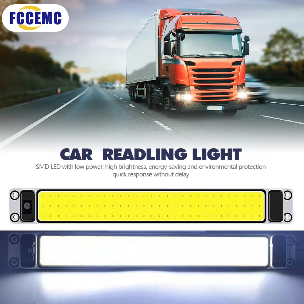 LED 12-24V Car Reading LED Night Strip Light Interior Light Ceiling Lamp with On Off Switch for Van Lorry Truck Camper Boat