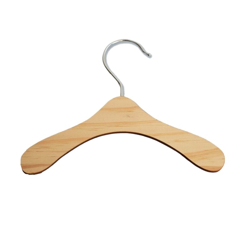 10Pcs Practical Non-Slip Wooden Dolls Clothes Hangers Coat Dress Jacket Organization Shelf Doll Accessories: 4