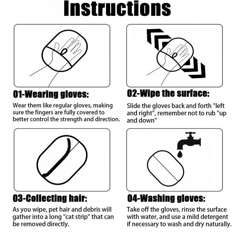 Gants pour chat pour toilettage gants antistatiques pour animaux de compagnie gants doux pour animaux de compagnie toilettage pour chiens et chats gants de toilettage Double face