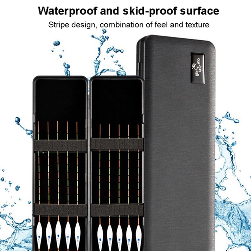 Black Fishing Float Box Plastic Waterproof Durable Double Layers Fishing Floating Bobbers Case Storage Container Fish Accessorie