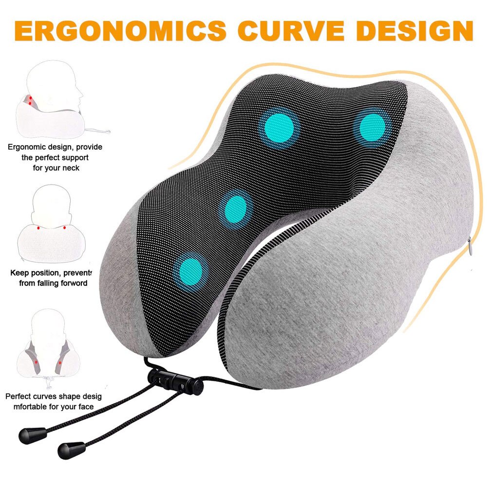 Nekkussen Zachte Pure Traagschuim Nekkussen Diepe Slaap Wasbare Vliegtuig Reizen U Vormige Kussen Reistas