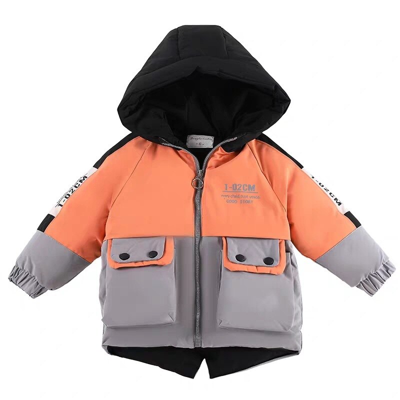 Jongens Winterjas Warme Jas Kleding Dikke Parka Kinderen Winter Jassen Kids Brief Afdrukken Bovenkleding Voor 2-8years