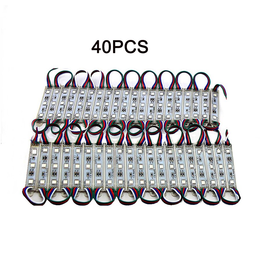 Led Modules Licht Rgb Smd 5050 3LED DC12V Waterdichte Store Front Strip Lamp Reclame Teken Module Lichten Ultrabright Rgb Kleur: 40PCS