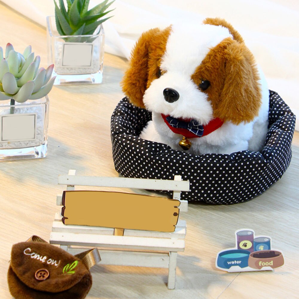 Nuevas mascotas electrónicas Robot perro caminar juguete interactivo con cuerda de nido para niños de cumpleaños