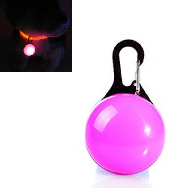 Nuit sécurité lampe de poche LED animal de compagnie pendentif lumineux lueur dans le noir lumineux animaux fournitures accessoires chat chien collier conduit des lumières: Pink
