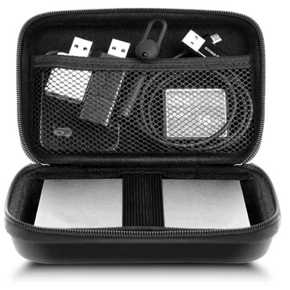 Organizer buideltas, reisorganisatortas Draagbare multifunctionele tas voor kabel, snoer, oplader, harde schijf, oortelefoon zwart