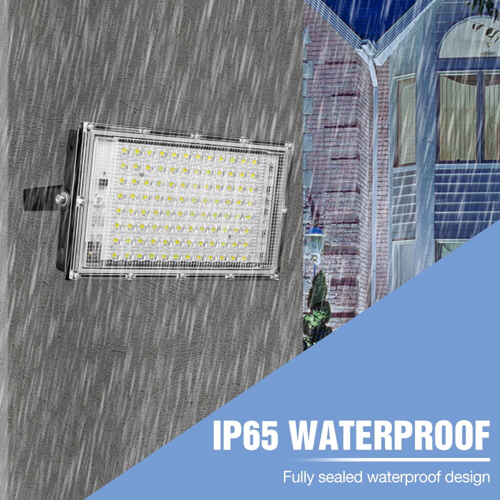 Reflector LED de 220V para exteriores, lámpara de pared de 100W, farola de inundación, iluminación de paisaje, impermeable, para jardín