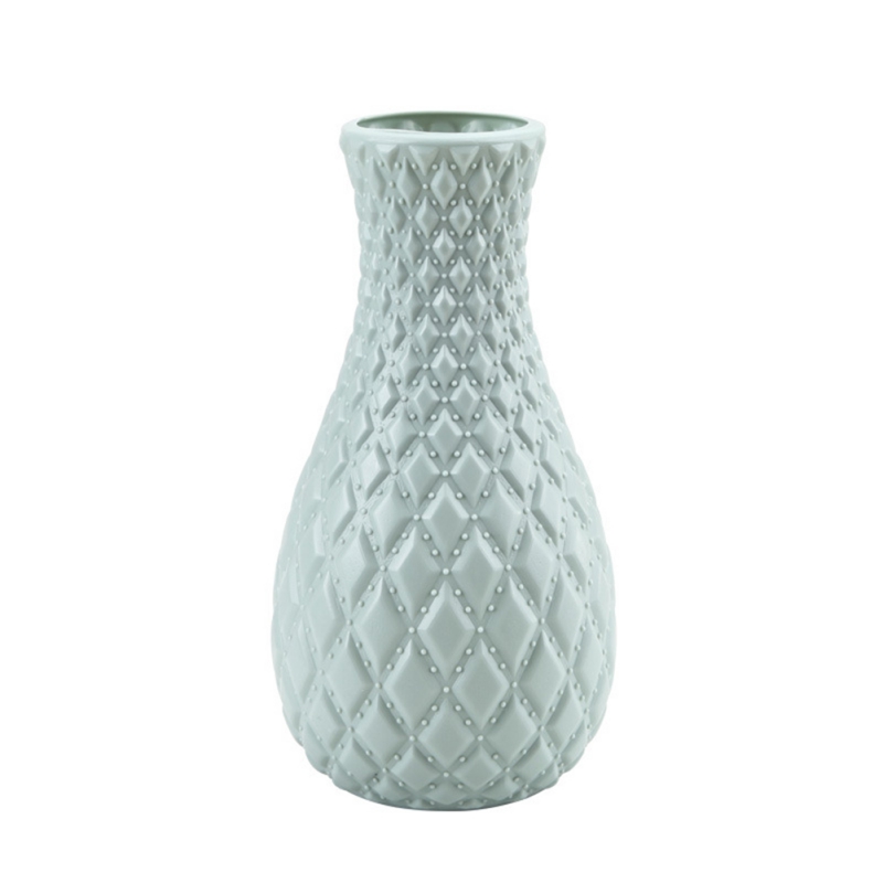 Vase à fleurs plastique rotin rose blanc | 1 pièce, Imitation céramique rose blanc, panier à fleurs, décoration de maison, décoration nordique: D