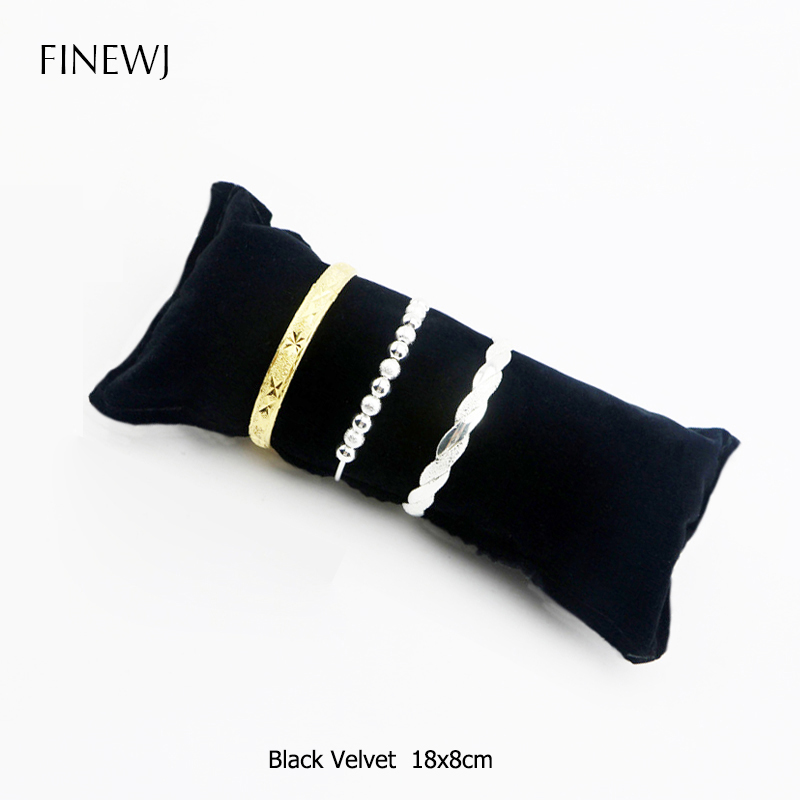 Horloge Armband Kussen Voor Case Box Zachte Fluwelen Pu Lederen Enkelband Bangle Display Stand Houder Kussen Fotografie Prop: GRIJS