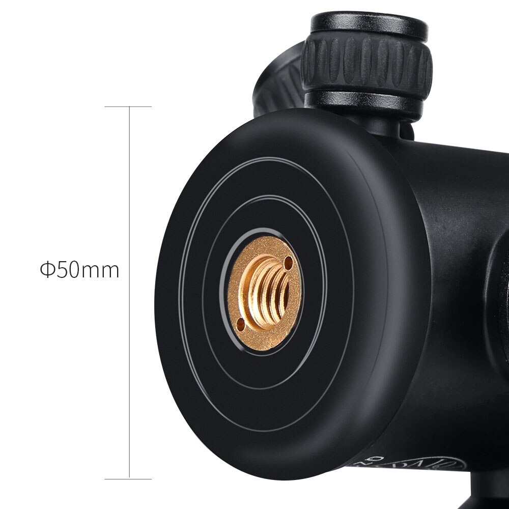 QZSD-02 aluminium 360 degrés panoramique pivotant caméra trépied rotule avec plaque de dégagement rapide pour appareils photo reflex numériques