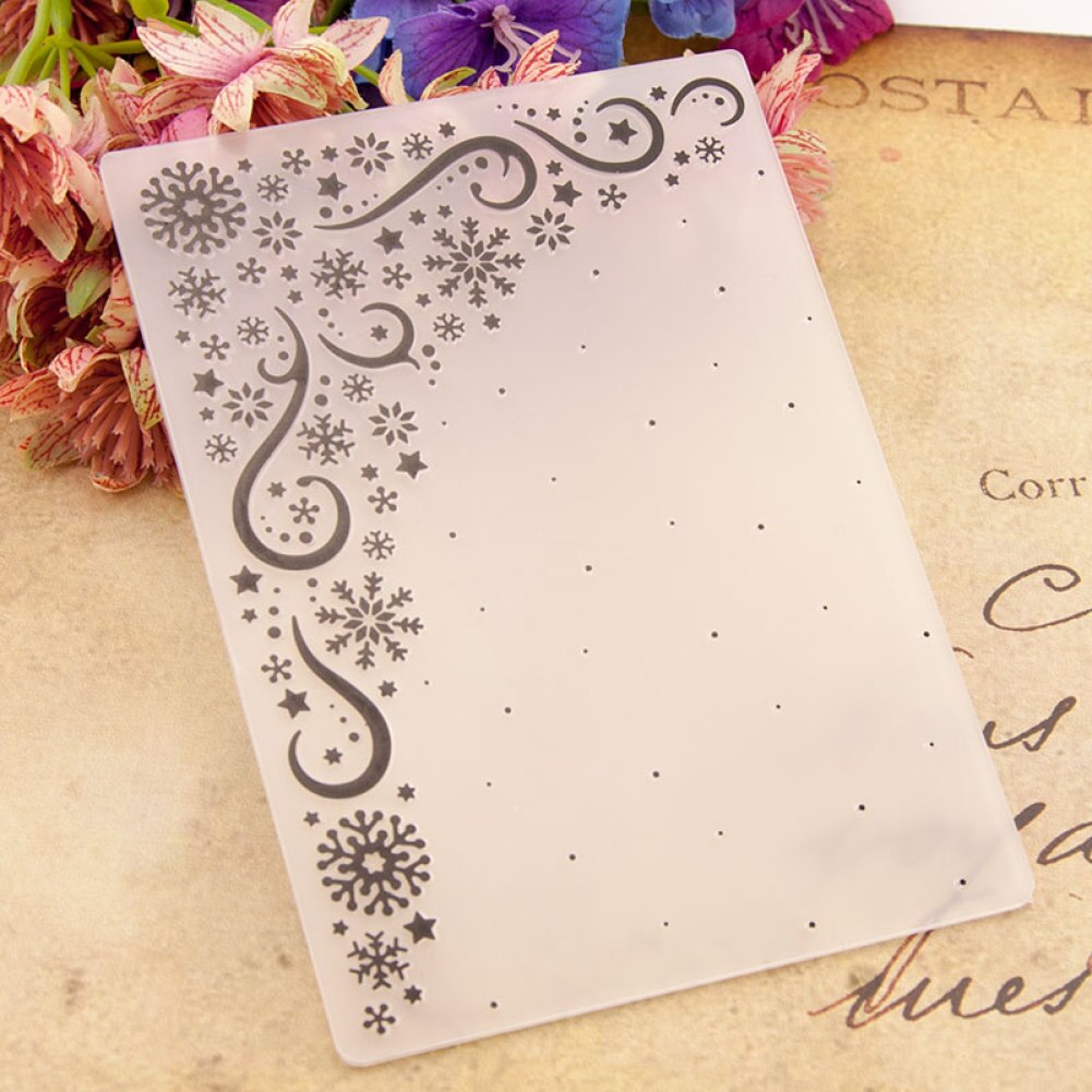 Snowflake Lace Edge Embossing Folders Plastic For Scrapbooking DIY Template Fondant Cake Photo Album Card Making