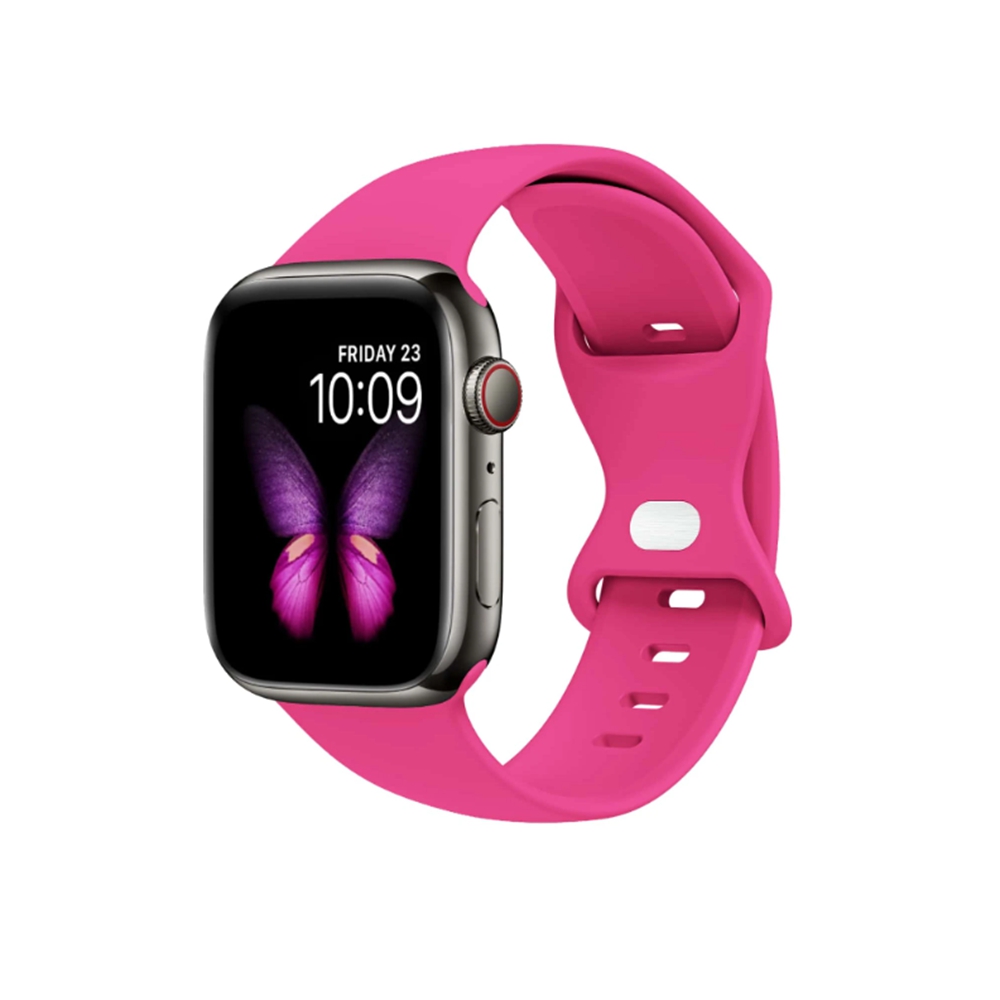 Siliconen lus Voor Apple Horloge band vrouwen voor iwatch 10/9/7/38mm 40mm 41mm 42mm 44mm 45mm 46mm Band: Blue pink / 15Mm