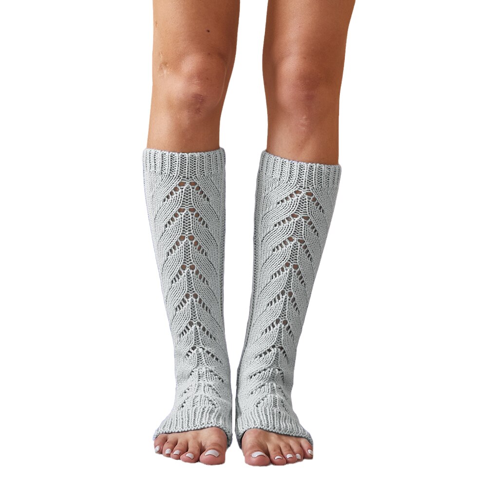 Woman Socks Knitted Girls Casual Socks Pink Gray Thickless Knee Solid Socks Stocking Women Winter Warm Knitting Socks Autumn: gray