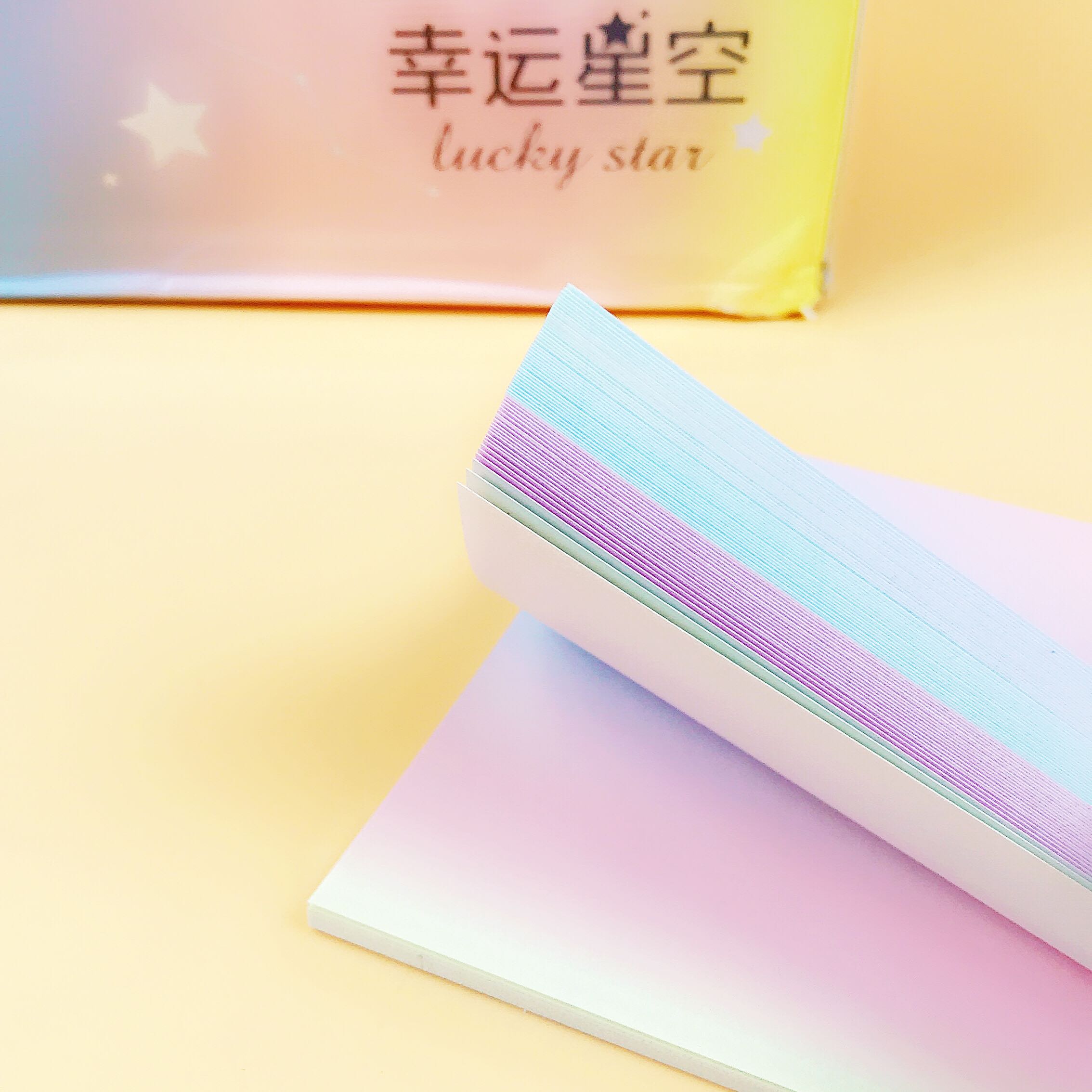 2Pcs Lucky Star Sticky Note 80 Vellen Decoratieve Bericht Memo Pad Dagboek Boek Marker Agenda Briefpapier Kantoor Schoolbenodigdheden h6154