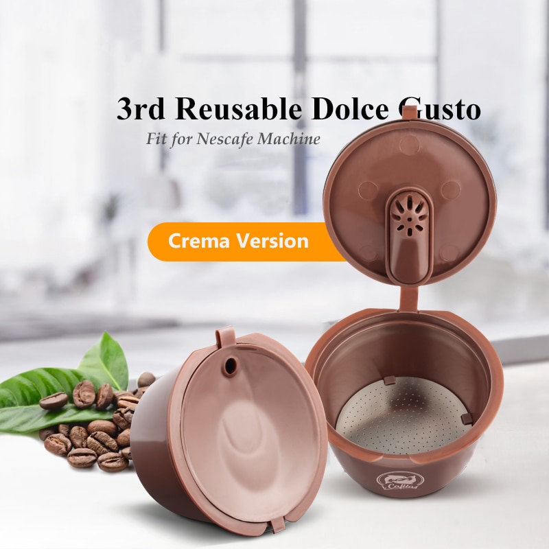 Icafilas-filtro de cápsula de café con Crema para Dolce Gusto, cestas reutilizables rellenables para taza de café, actualización de 3. ª para cafetera Dolce Gusto