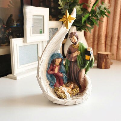 Set de decoraciones de la iglesia de nacimiento de Jesús católico, Sanger, adornos de navidad, , recuerdo de la Iglesia: 2