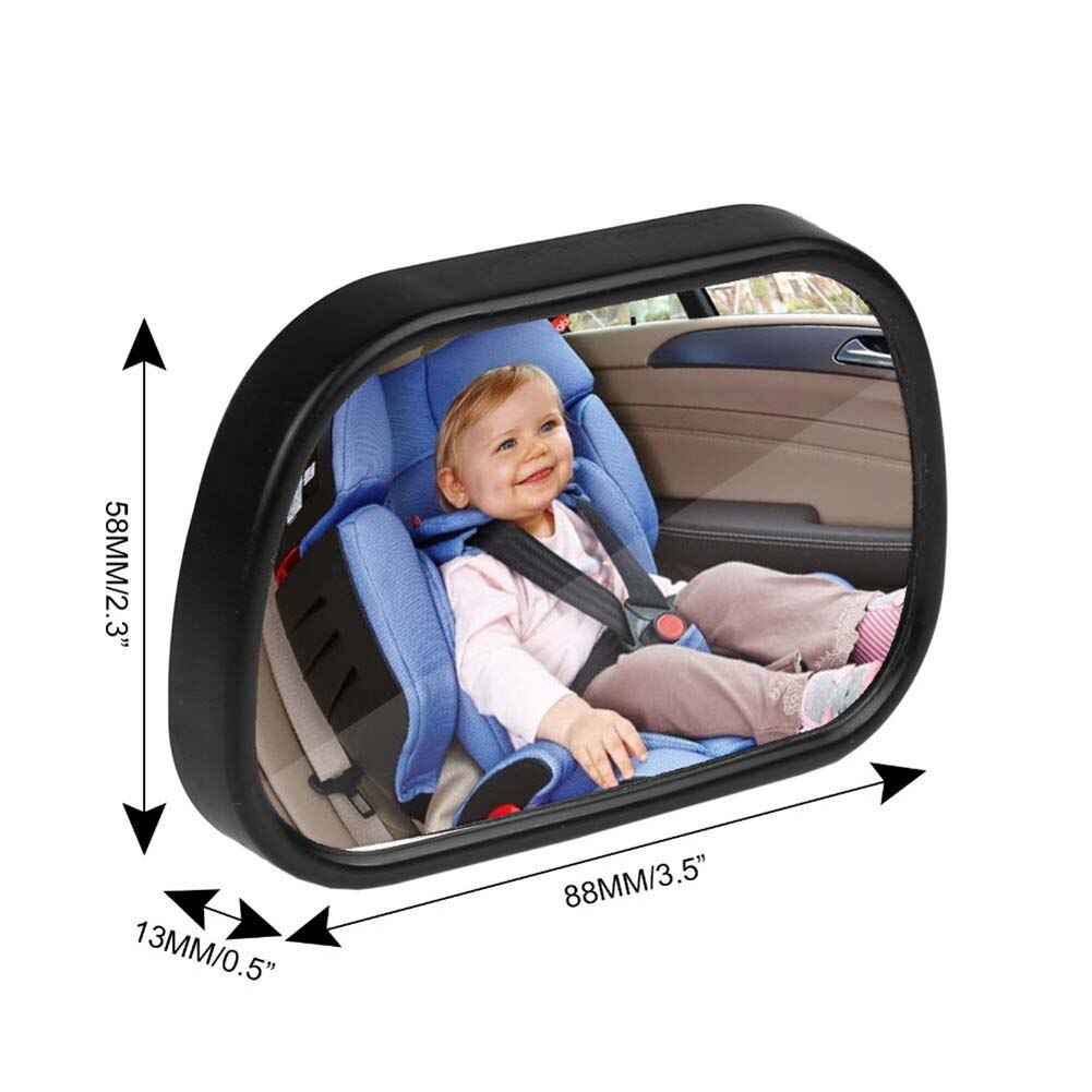 2 in- in-1 mini-veiligheidsspiegel voor de achterbank van de auto, verstelbare bolle spiegel voor de achterbank van de baby, zeer sterke kindermonitor, auto-accessoires