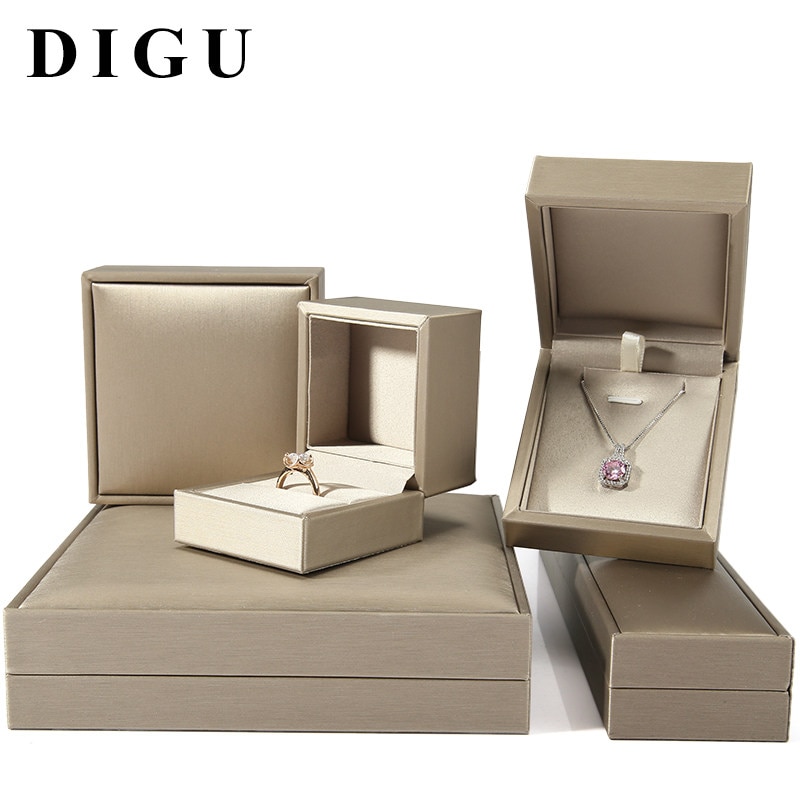 DIGU Luxury Leather Jewelry Box Packaging Bags For Rings Pendants Bracelets Boxes Jewelry Display Sets