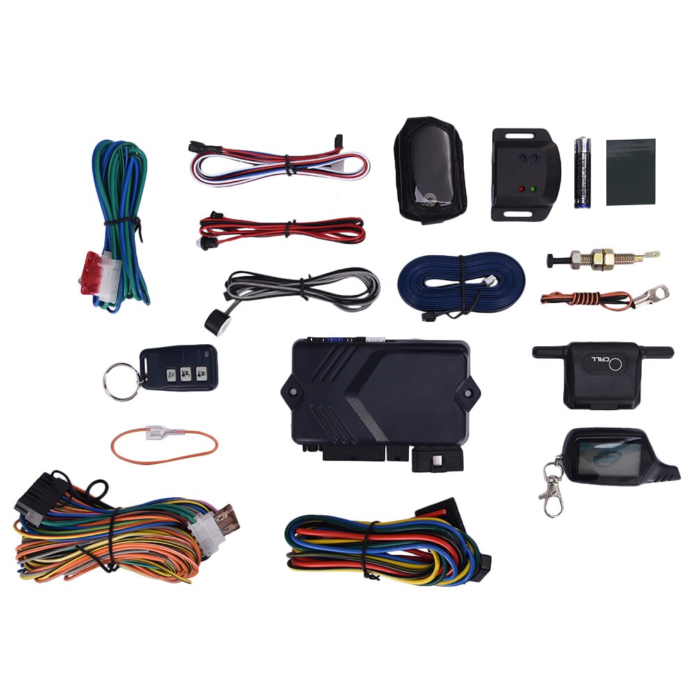 For TyreSafe B9 Russian Two-way Car Anti-theft Alarm System Ignition Remote Engine Keyless Start System With LCD Remote Control