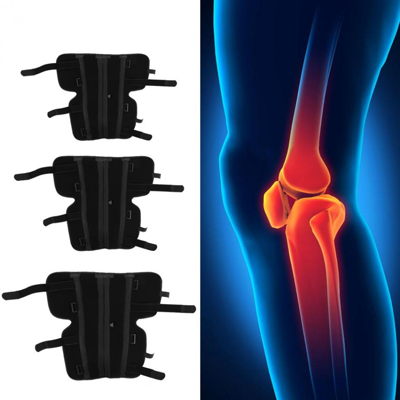 1PC Tri-Panel Knie Wegfahrsperre Volle Bein Brace Unterstützung Aluminium Legierung Gerade Knie Schiene für Knie Protector Bruch stabilisator