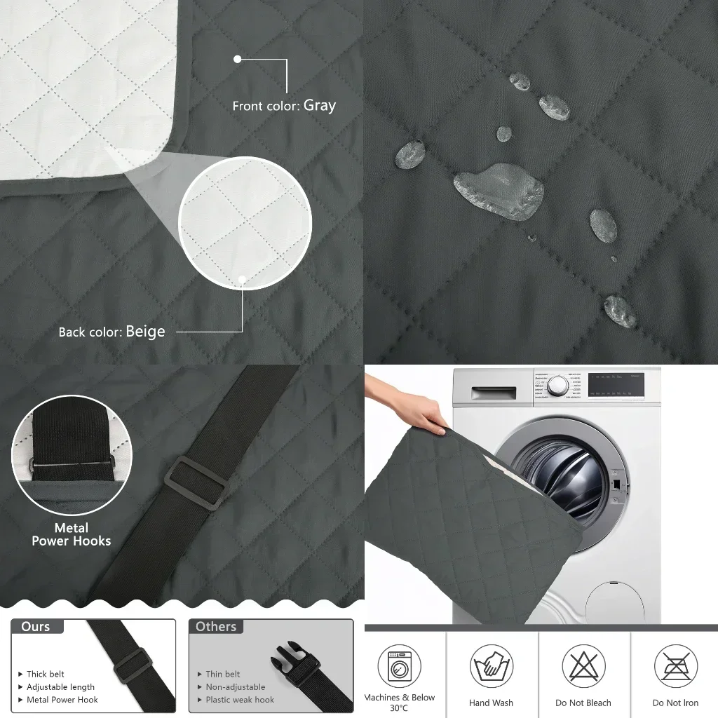 Sofabezüge, wasserabweisender Couchbezug, wendbarer Möbelschutz ohne Tasche, elastische Riemen für freundlicher, Hunde-Sofa-Schonbezug