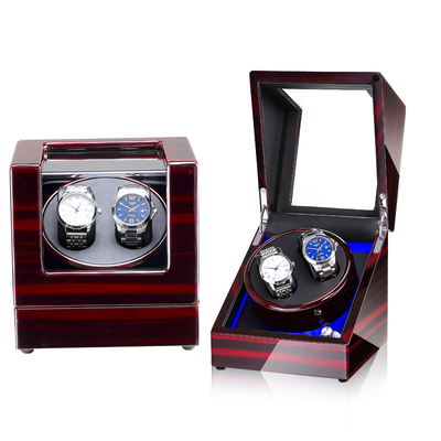 Devanadera de reloj mecánico con pantalla LED, soporte de caja de almacenamiento de joyería, agitador de Motor, rotador automático silencioso, 5 modos: Verde