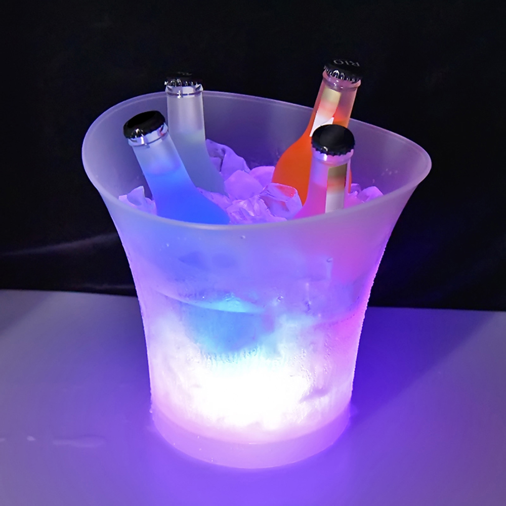 5L 6 Colors LED Ice Bucket Light Up Champagne Beer Bucket Holder Bars Nightclubs Bars Night Party Wine Drink Beer Juice Buckets