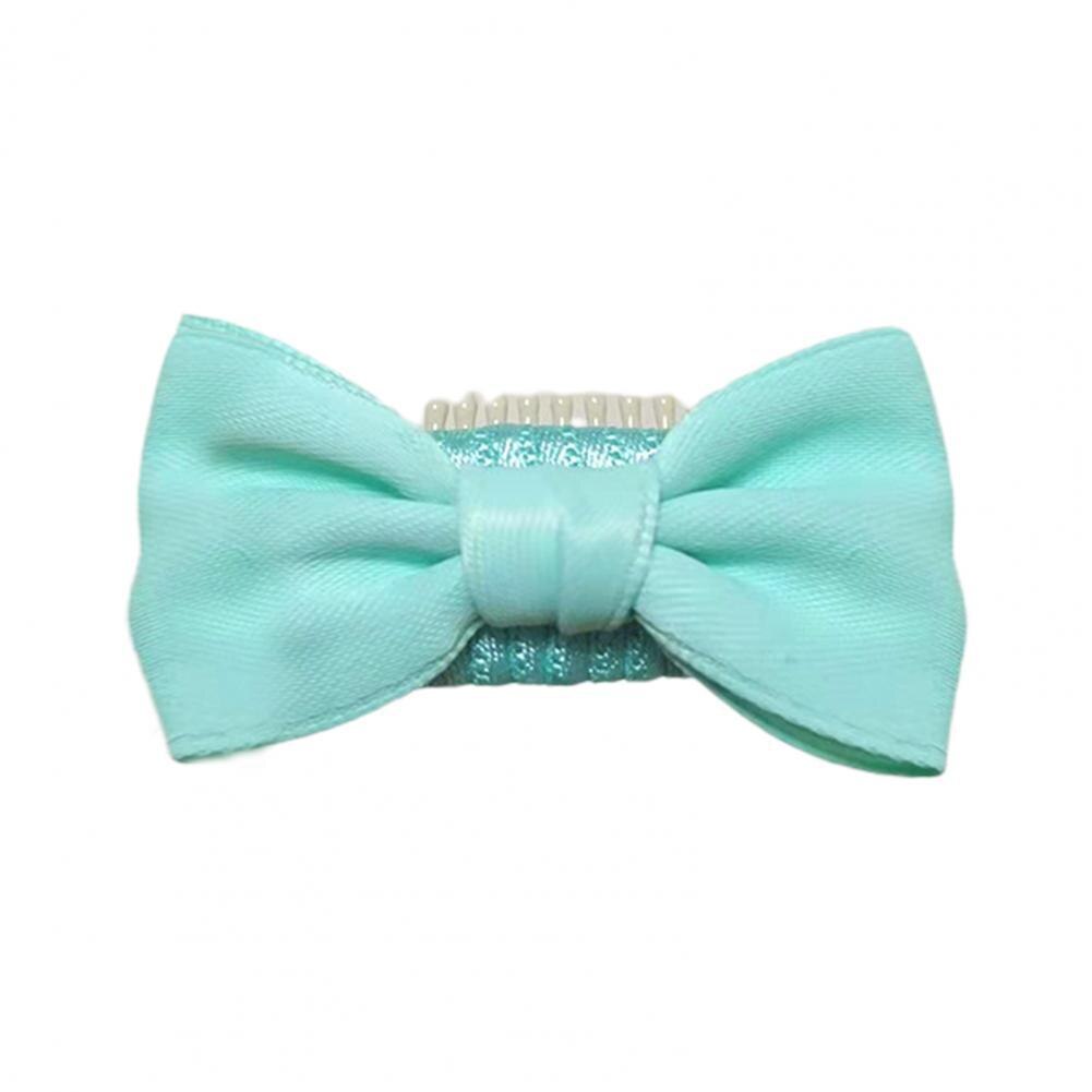 Pajarita compacta para mascotas, pinzas para el pelo, accesorios de peinado, pasador de Color vibrante para Festival: Cyan