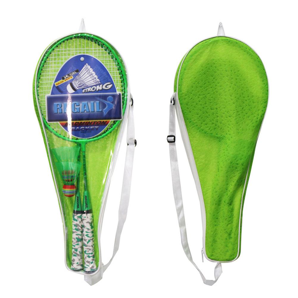 2pcs Badminton Rackets Set Family Double Badminton Racquet nylon iron alloy Lightest Playing Badminton
