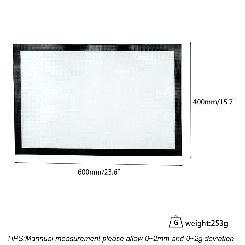 60cm*40cm Baking Mat Non-Stick Silicone Macaroon/Pastry/Cookie Making Food-grade Baking Mat Cake Baking Tool: Black