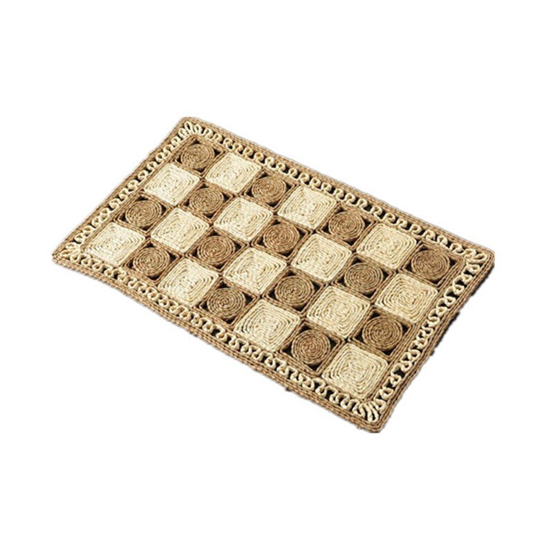 Handgemachte Stich Stroh Boden matt Tür Matten drinnen Geflochtene Boden Teppiche Teppich Wohnzimmer Fuß Kissen