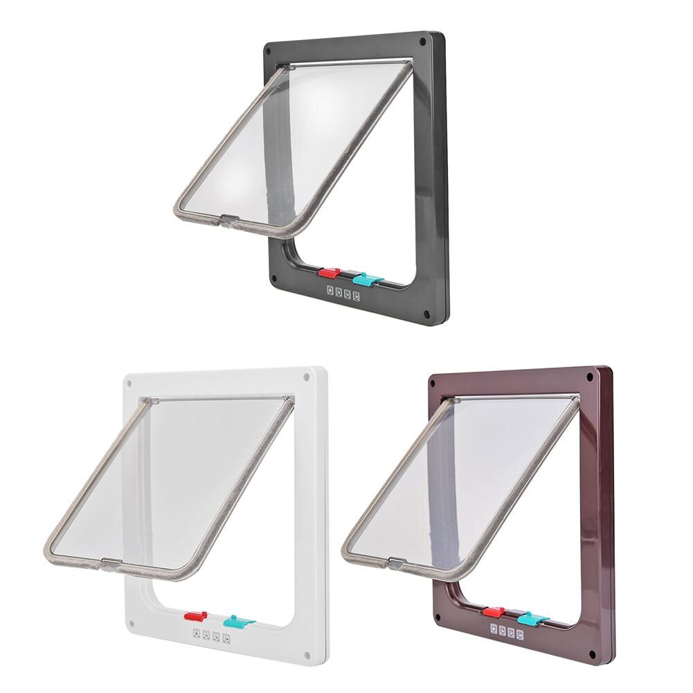 4 Way Safe Dog Cat Gate Doors ABS Animal Pet Kitten Puppy Security Flap Interactive Door for Household Animals Cat Dog