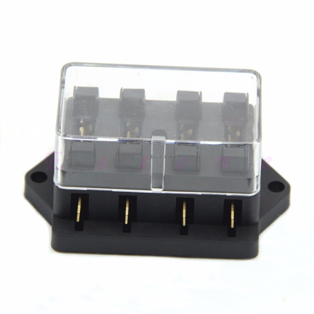 For -selling 4 Way Fuse Box Block Fuse Holder Box Car Vehicle Circuit Automotive Blade