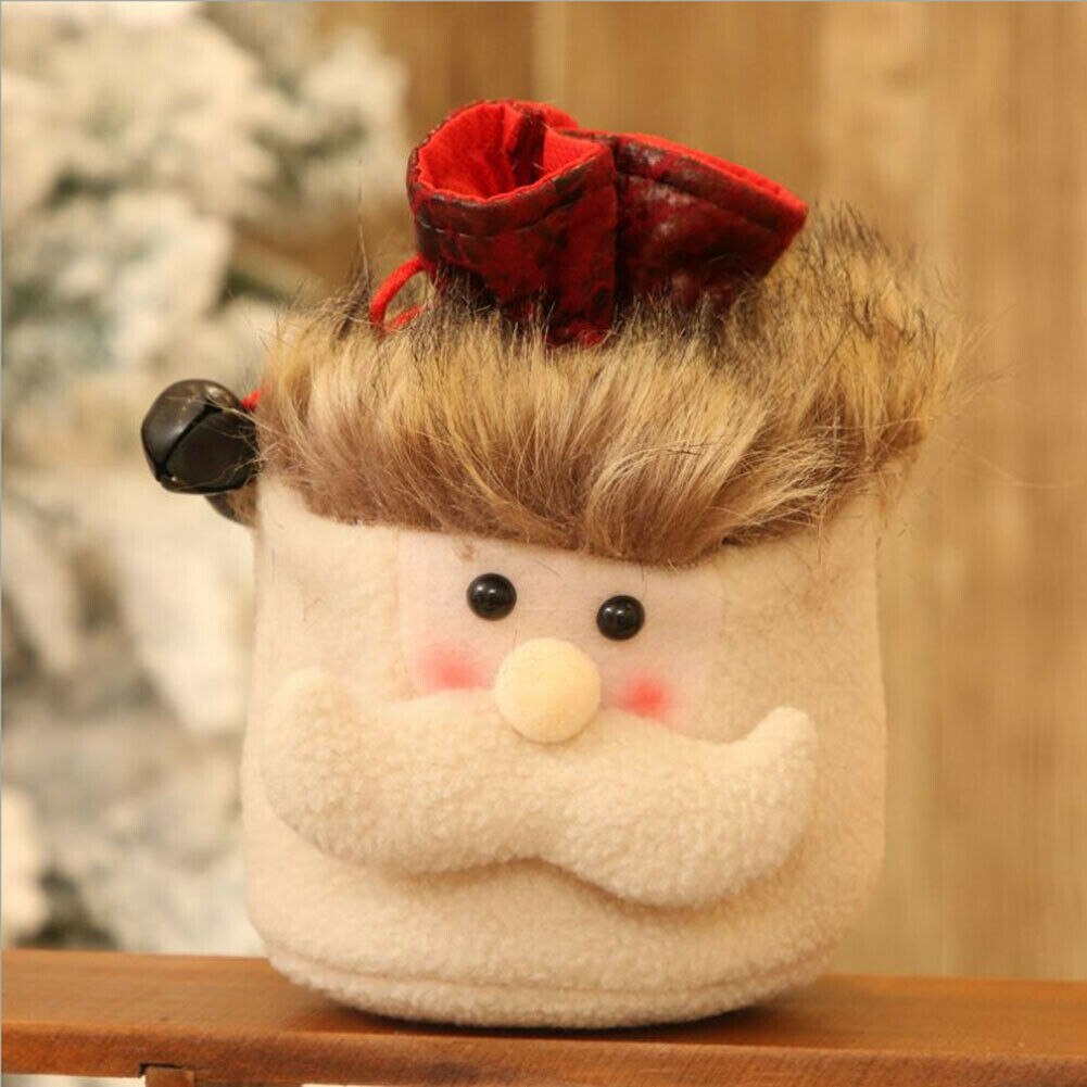 1Pcs Kerst Kids Candy Pouch Tassen Santa Sneeuwpop Elanden Xmas Bag Koord Opbergtas Xmas Decor: Style B Santa Claus