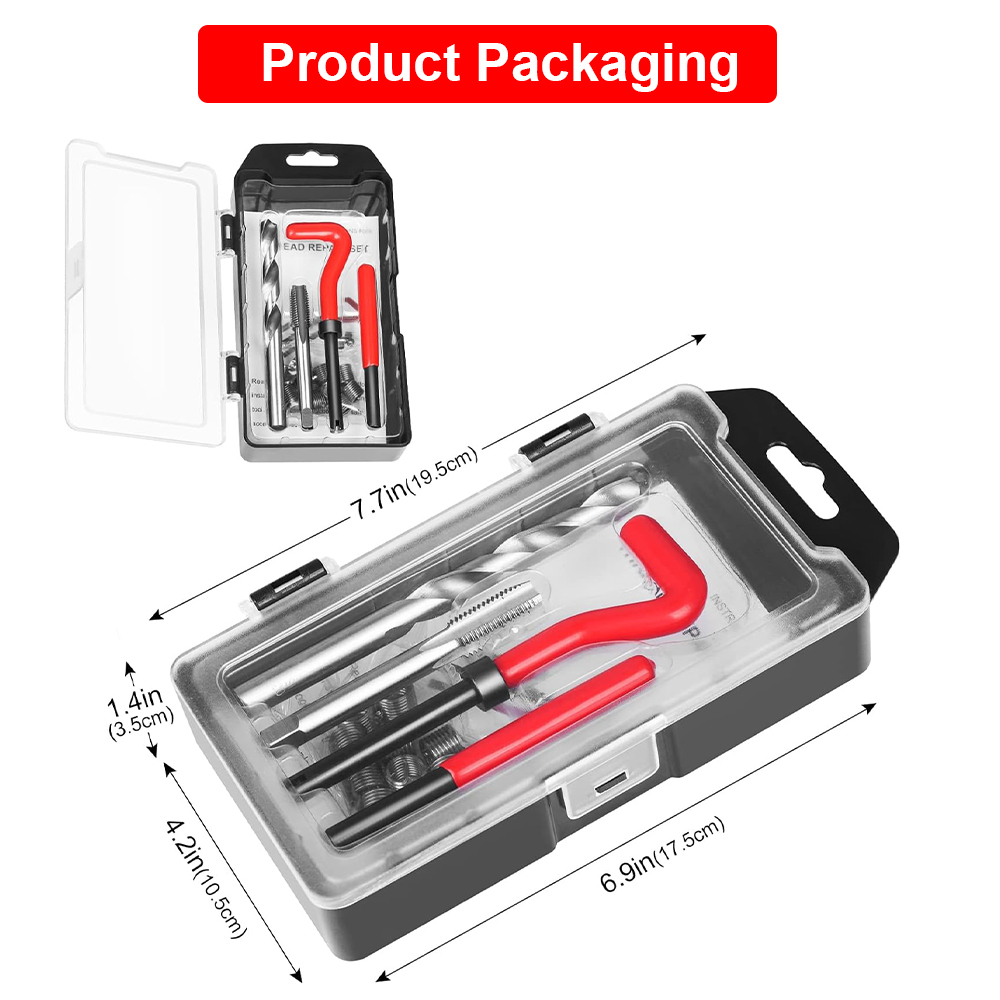 Gewinde-Reparatur-einstellen M4/M5/M6/M7/M8/M9/M10/M12/M14 Metrisches Gewinde-Reparatur-Einsatz-einstellen für beschädigte Gewinde und automatische Reparatur