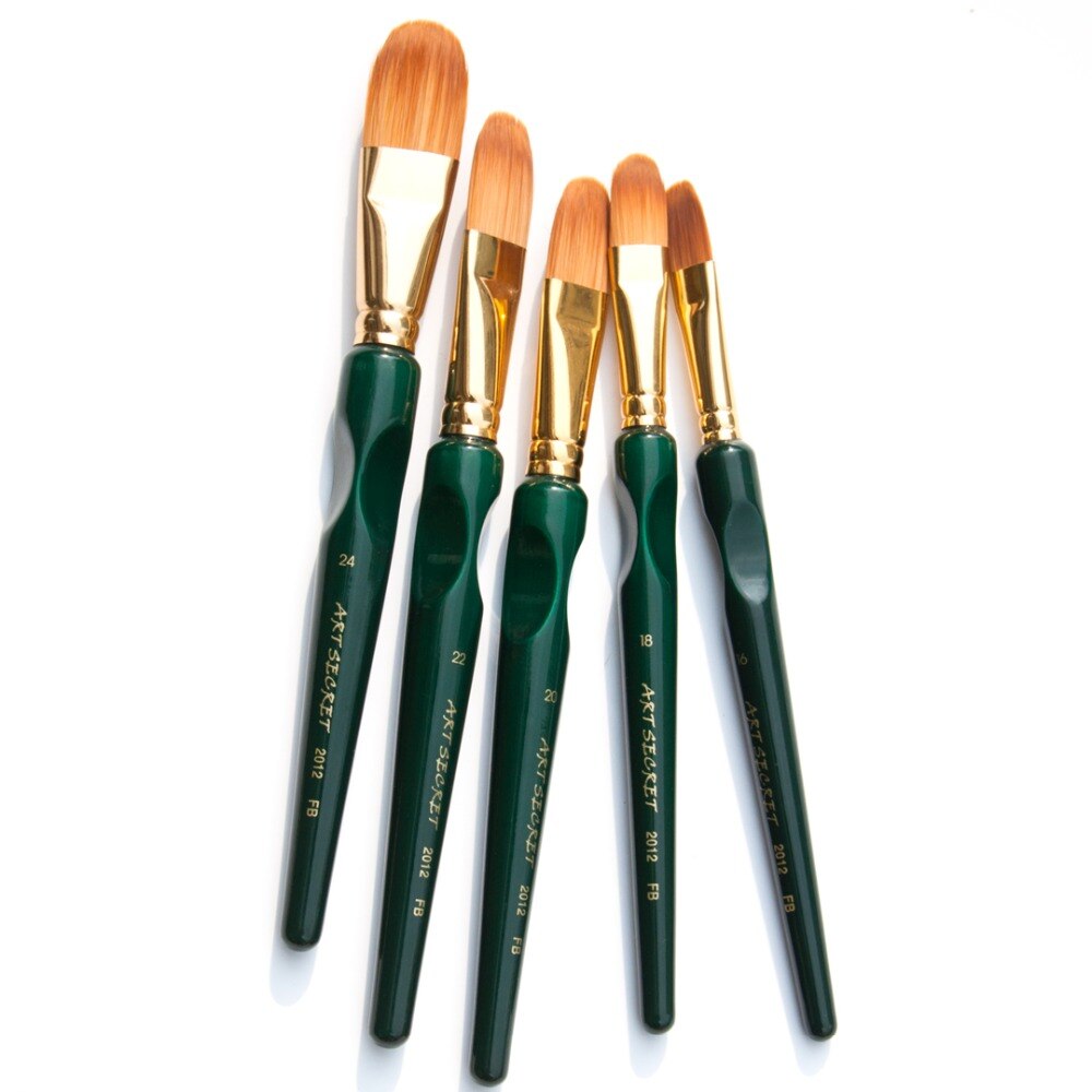 2012FB Korea importing synthetic hair triangle wooden handle aluminum ferrule acrylic and oil brush