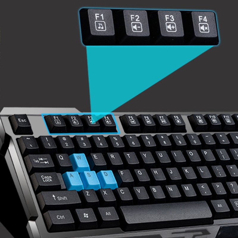 Enhanced Keyboard Mouse Combos Waterproof Multimedia 2.4GHz Wireless Gaming Keyboard USB Cordless Mous JR Deals