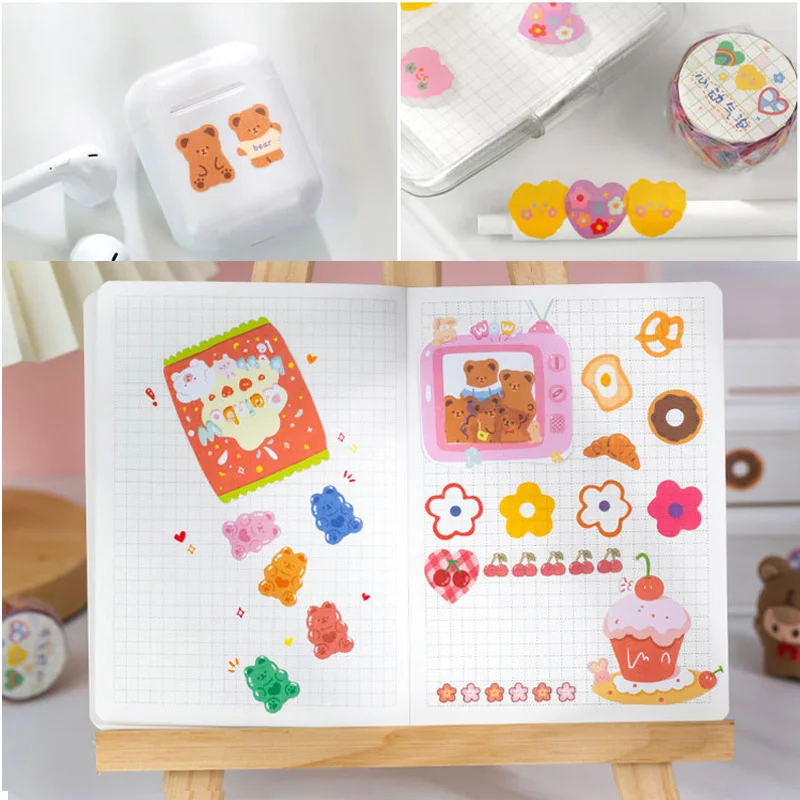 DIY Leuke Washi Tape Stickers Decoratieve Scrapbook Stickers voor Journal Planner Techo Kawaii Cartoon Esthetische Briefpapier Supply