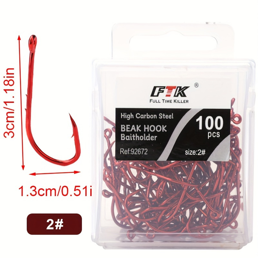 FTK-anzuelos de pesca rojos, Señuelos de pesca con púas de mar, vástago de pico, soporte para cebo vivo, plantilla de pesca de carpa, anzuelos de gusano, accesorios, aparejos: Gris claro