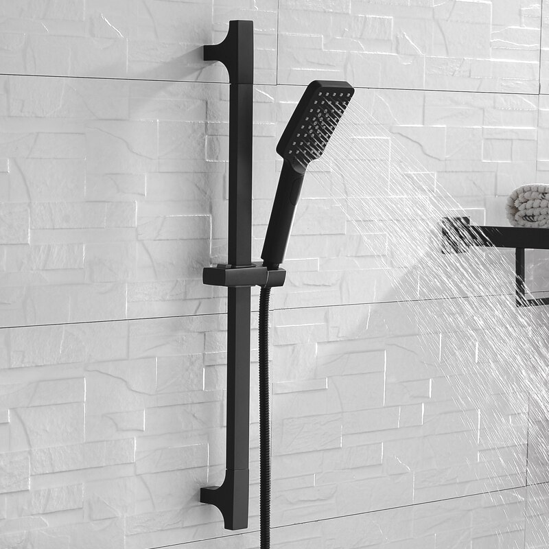 Zwart Douche Sliding Bar Wall Mounted Douche Bar Verstelbare Sliding Rail Set 3 Functie Douche Minimalistische Stijl