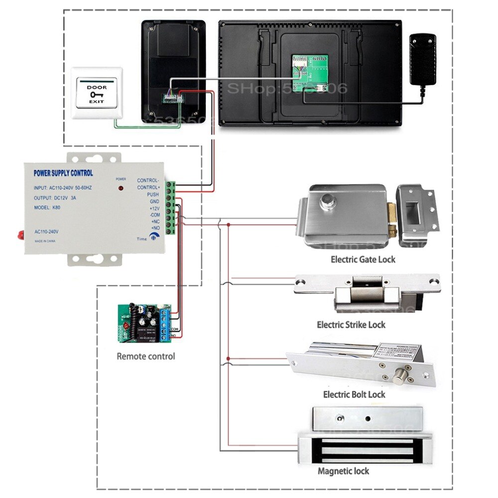 Ac 110-240v dedikeret strømkasse elektrisk dørlås strømforsyning elektrisk lås strøm / dørklokke lås strøm / adgangskontrolsystem