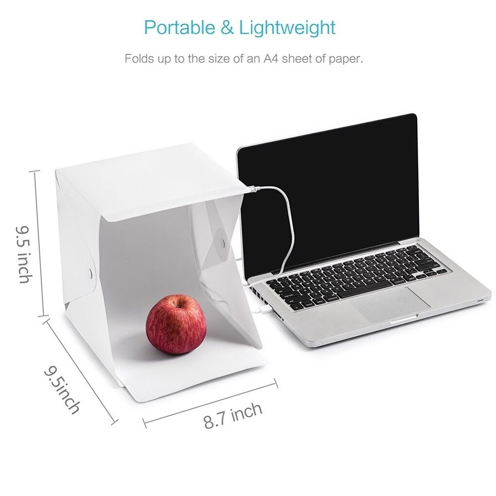 Klapp Leuchtkasten 20cm 30cm 40cm Tragbare Fotografie Foto Studio LED Softbox Hintergrund Bausatz USB Mini Licht Kasten für DSLR Kamera