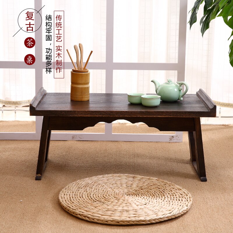 Table basse chinoise en bois 80x44cm, petite Table d'appoint de salon pour thé et café, Table de thé Gongfu Antique