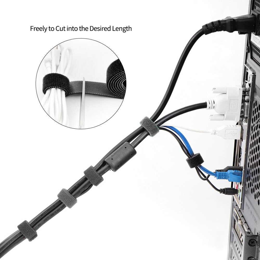Multi-Purpose Fastening Wire Organizer Reusable Cable Ties Cord Rope Cable Fastening Tape Cable Straps