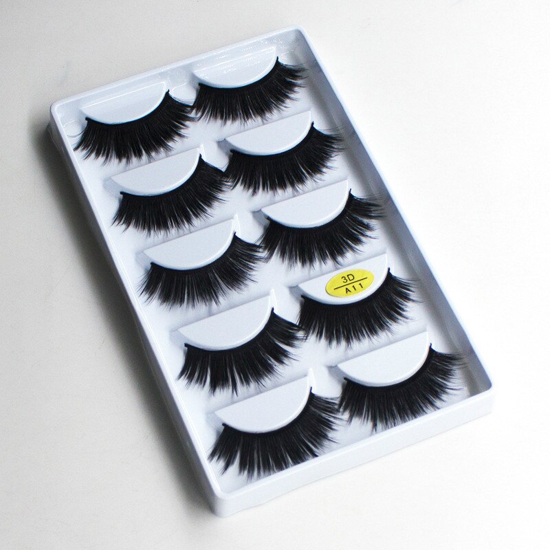 5Pairs 3D Synthetic Hair False Eyelashes Natural/Thick Long Eye Lashes Wispy Makeup Beauty Extension Tools A04: 11