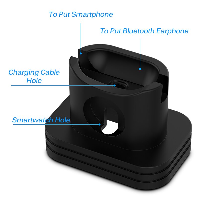 2 In 1 Charging Dock Station Charger For IWatch Soft Silicone Desk Charging Base Anti-Fall Stand Holder For AirPods Case Charger