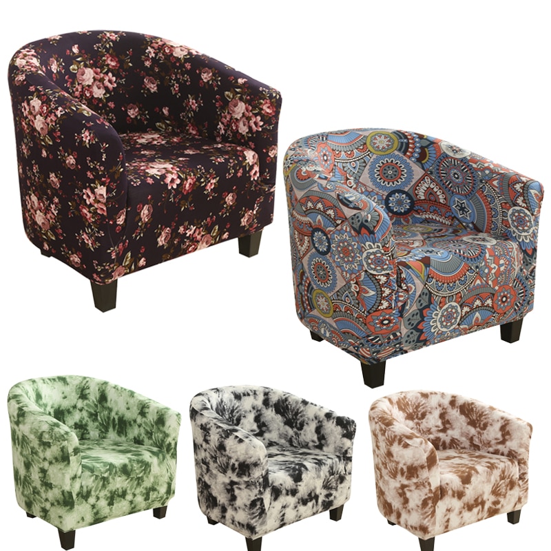 Elastisk sofa lenestol setetrekk beskytter vaskbart spandex møbler slipcover enkel å installere hjemmekaffe badekar 1 sete stoltrekk