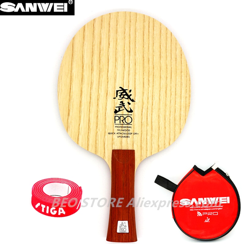 SANWEI V5 Profi tischtennis klinge professionelle 7 sperrholz quicky angriff + Schleife aus + Klingeln pong schläger Schläger paddel tenis de mesa