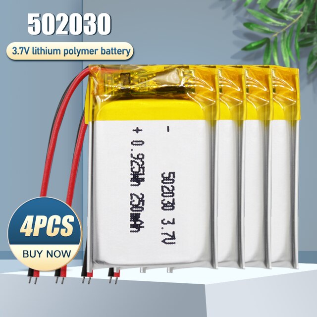 502030 052030 3.7V 200Mah Lithium Polymer Oplaadbare Batterij Voor MP3 MP4 Led Licht Bluetooth Headset Speaker Li-po Li Ion Mobiele: 4PCS