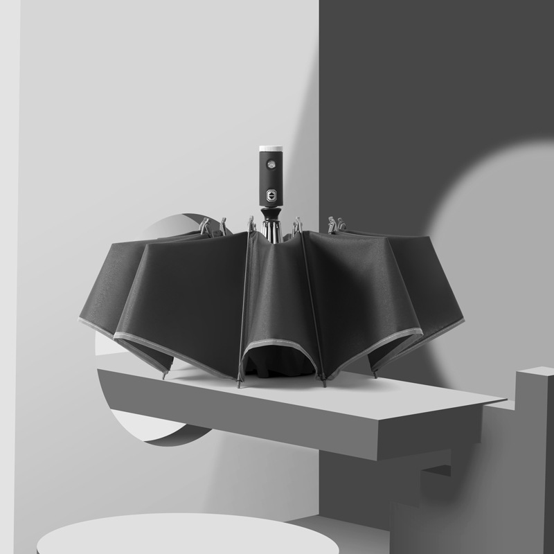 ZK30 parasol automatyczny doprowadziło latarka odblaskowy deszcz słońce odwrócony parasol biznesowy z paski odblaskowe parasole deszcz